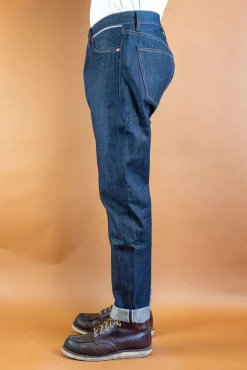 Benzak B-04 Relaxed Jeans 13 oz. Brown Cotton Selvedge><noscript><img width=