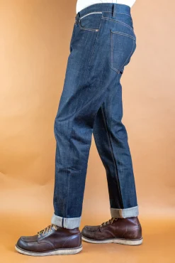Benzak B-04 Relaxed Jeans 13 oz. Brown Cotton Selvedge><noscript><img width=