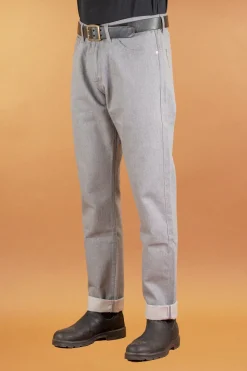 Benzak B-04 Relaxed 14oz. Selvedge Colour Denim Grey> Hosen