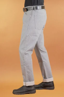 Benzak B-04 Relaxed 14oz. Selvedge Colour Denim Grey><noscript><img width=
