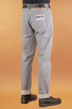 Benzak B-04 Relaxed 14oz. Selvedge Colour Denim Grey><noscript><img width=