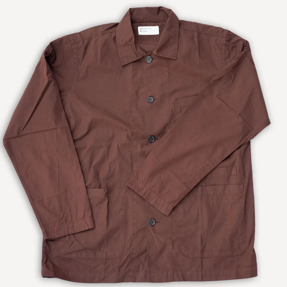 Universal Works Bakers Overshirt Organic Poplin Brown> Jacken