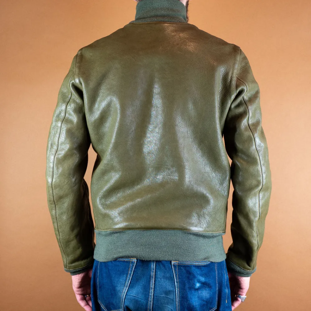Thedi Leathers Baseballjacke Leder Grün> Jacken