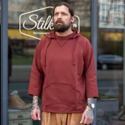Fleurs de Bagne Boxing Hooded Sweatshirt 3/4 Burgundy> Pullover