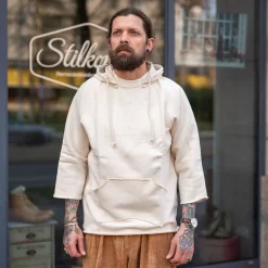 Fleurs de Bagne Boxing Hooded Sweatshirt 3/4 Natural> Pullover
