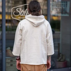 Fleurs de Bagne Boxing Hooded Sweatshirt 3/4 Natural><noscript><img width=