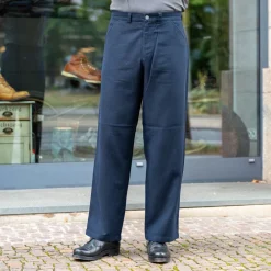 About Companions Carlo Trousers Eco Flannel Striped Navy> Hosen