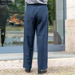 About Companions Carlo Trousers Eco Flannel Striped Navy><noscript><img width=