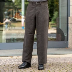 About Companions Carlo Trousers Eco Flannel Striped Brown> Hosen
