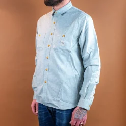 Hen´s Teeth Chambray Work Shirt Green> Hemden