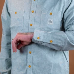 Hen´s Teeth Chambray Work Shirt Green><noscript><img width=