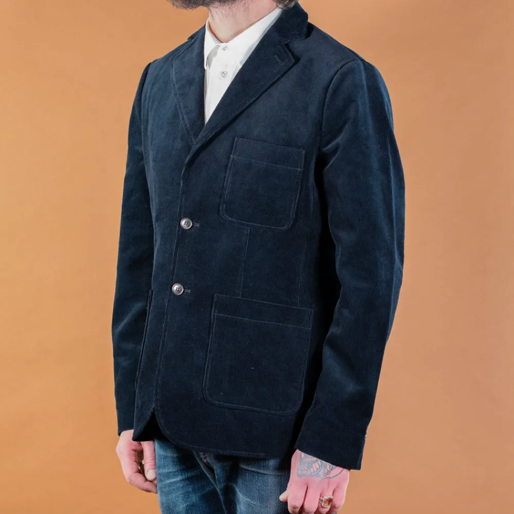Hansen Chris Classic Two Button Blazer Corduroy Navy> Jacken