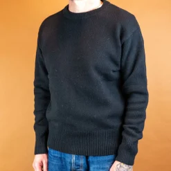 Merz beim Schwanen Classic Crewneck Pullover Merino/Cashmere Deep Black> Pullover