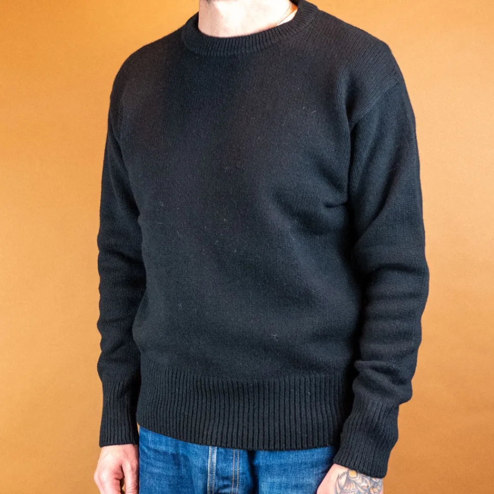 Merz beim Schwanen Classic Crewneck Pullover Merino/Cashmere Deep Black> Pullover