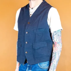 Scarti Lab Cotton/Hemp Vest Navy> Westen