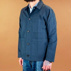 Universal Works Coverall Jacket in Navy Nearly Pinstripe Navy> Jacken