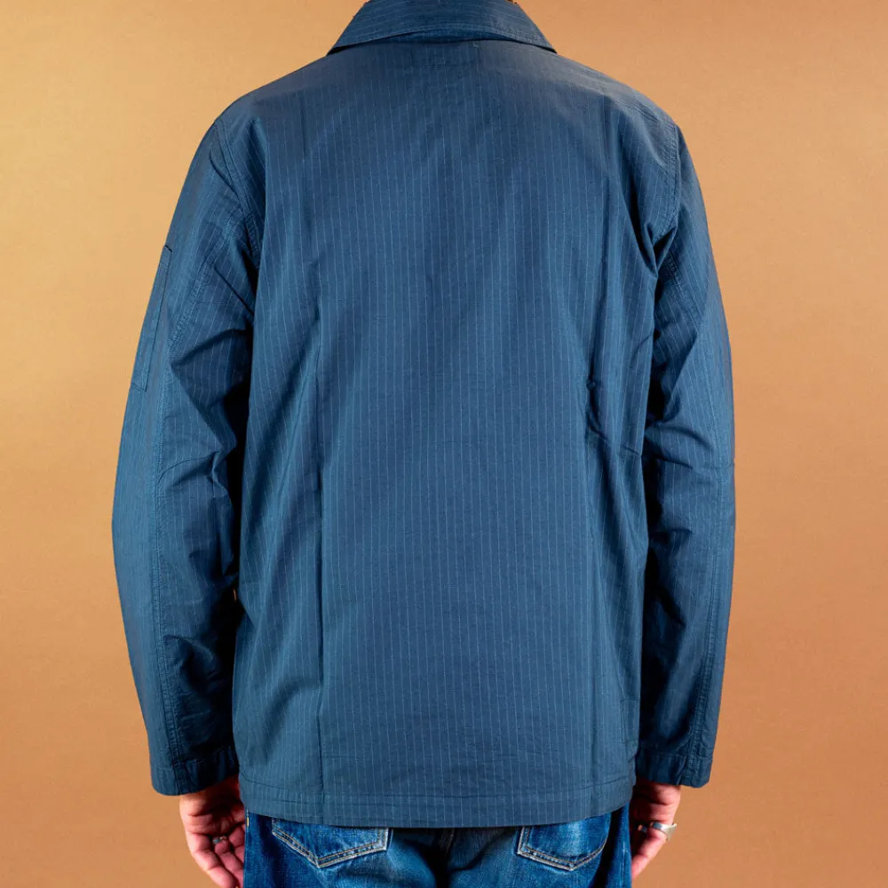 Universal Works Coverall Jacket in Navy Nearly Pinstripe Navy> Jacken