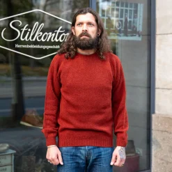 Harley of Scotland Crew Neck Sweater Super Soft Wool Blaze> Pullover