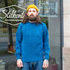 Harley of Scotland Crew Neck Sweater Super Soft Wool Atlantic Spray> Pullover