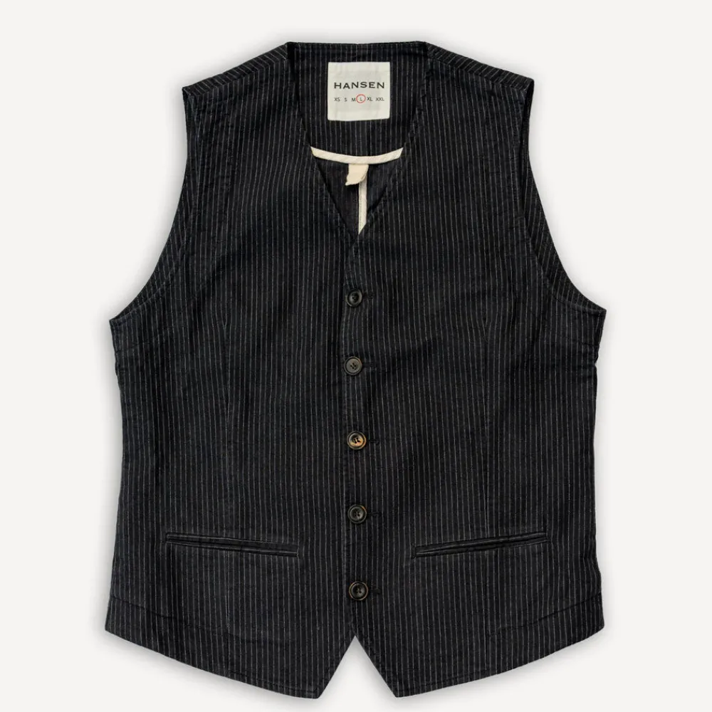Hansen Daniel Classic Waistcoat Black Pin> Westen