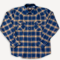 Indigofera Dawson Shirt Check Flannel Indigo/Beige> Hemden