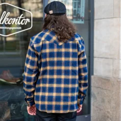 Indigofera Dawson Shirt Check Flannel Indigo/Beige><noscript><img width=