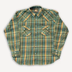 Indigofera Dollard Shirt Herringbone Check Green/Yellow> Hemden