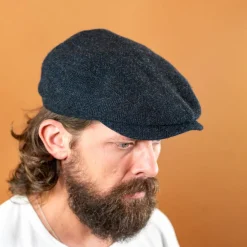 Stetson Driver Cap Wool Heringbone Wool Schirmmütze Blue> Mützen