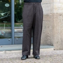 Universal Works Duke Pant Cedar Check Brown> Hosen