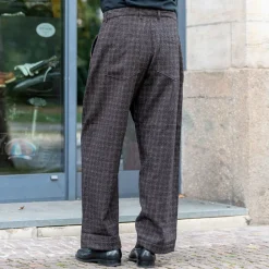 Universal Works Duke Pant Cedar Check Brown><noscript><img width=