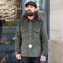 Indigofera Fargo Trucker Jacket Corduroy Green> Jacken