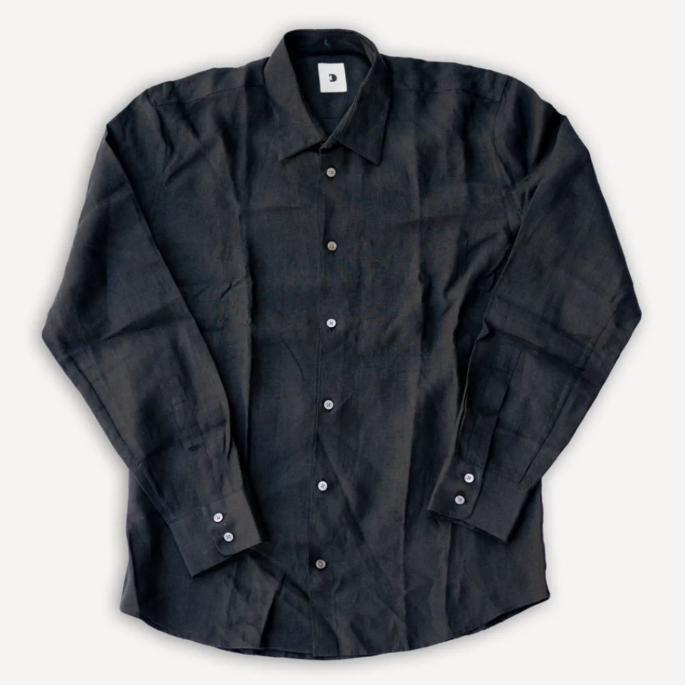 Delikatessen Feel Good Shirt Organic Linen Black> Hemden