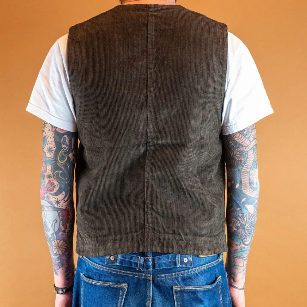 The Quartermaster Fisherman Vest Corduroy Brown> Westen