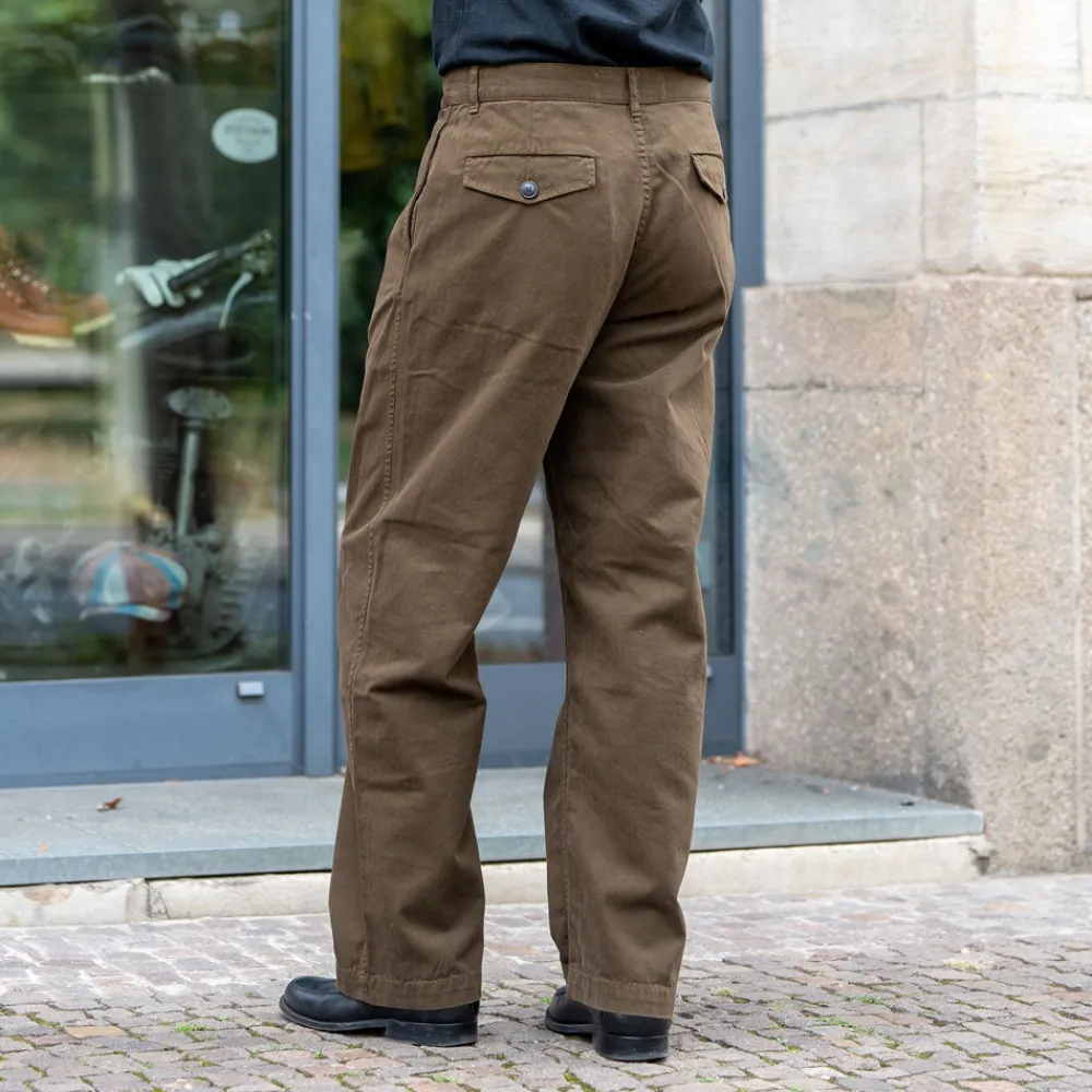 Eat Dust Frisco Chino Herringbone Cotton Java Brown> Hosen