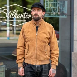 Baracuta G9 Harrington Suede Jacket Tobacco> Jacken