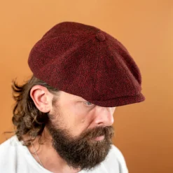 Stetson Hatteras Classic Herringbone Wool Schirmmütze Red> Mützen