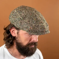 Stetson Hatteras Classic Herringbone Wool Schirmmütze Green/Grey> Mützen