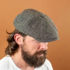 Stetson Hatteras Classic Herringbone Wool Schirmmütze Grey> Mützen