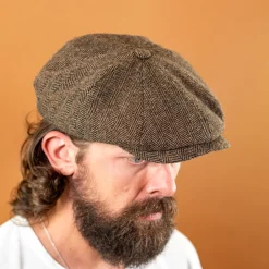 Stetson Hatteras Classic Herringbone Wool Schirmmütze Brown> Mützen