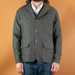 Captain Santors Herringbone Lawyer Jacket Grey> Jacken