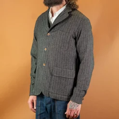 Captain Santors Herringbone Lawyer Jacket Grey> Jacken
