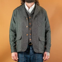 Captain Santors Herringbone Lawyer Jacket Grey><noscript><img width=