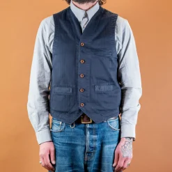 Captain Santors Herringbone Vest Blue> Westen