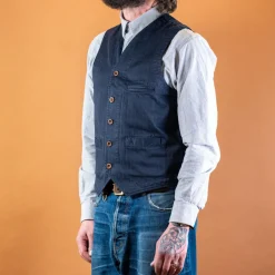 Captain Santors Herringbone Vest Blue> Westen