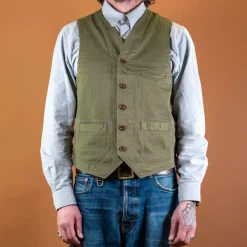 Captain Santors Herringbone Vest Green> Westen