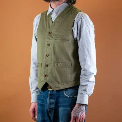 Captain Santors Herringbone Vest Green> Westen