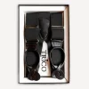 Trico Hosenträger 36mm breit mit Rollzug Schwarz glatt> Hosenträger