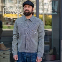 Blue Blanket Jacket Striped White/Blue> Jacken