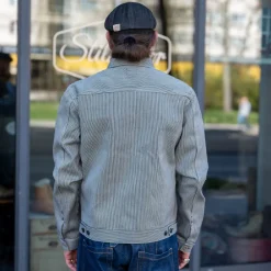 Blue Blanket Jacket Striped White/Blue><noscript><img width=