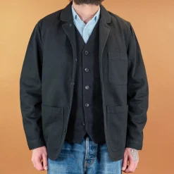 Hansen Josef Refined Workwear Jacket Black Slub> Jacken